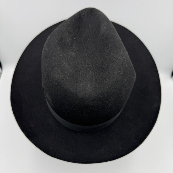 Borsalino Linea Augusta Italy Black Fur Felt Fedora Hat 57 7 1/8 Worth & Worth - Picture 6 of 16